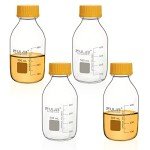 500ml Round Borosilicate Media Storage Bottles, 4-Pack
