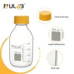 500ml Round Borosilicate Media Storage Bottles, 4-Pack