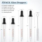1ml Glass Droppers, 4 Pack with Measurement