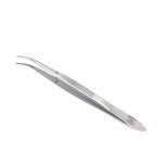Stainless Steel Curved Tip Lab Tweezers Forceps 4.5