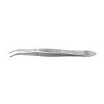 Stainless Steel Curved Tip Lab Tweezers Forceps 4.5