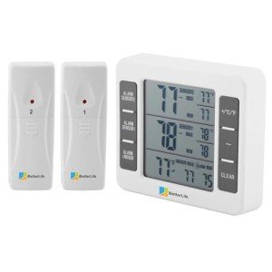 Digital Refrigerator & Freezer Thermometer with 2 Sensors