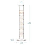StonyLab 4-Pack 50ml Borosilicate Measuring Cylinders