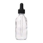 Pack of 12 Clear Boston Round Bottles with Droppers