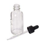 Pack of 12 Clear Boston Round Bottles with Droppers
