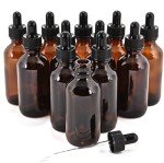Amber Glass Bottles with Eye Droppers - 2 oz