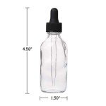 Pack of 12 Clear Boston Round Bottles with Droppers