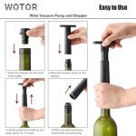 WOTOR Wine Saver Vacuum Pump with 8 Stoppers