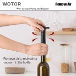 WOTOR Wine Saver Vacuum Pump with 8 Stoppers