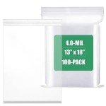 Clear Zip Bags - 100 Count, 13" x 18