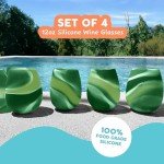 Unbreakable Silicone Tie Dye Wine Glasses Set