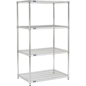 Nexel 4-Tier Adjustable Wire Shelving Unit