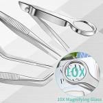 8-Piece Stainless Steel Tweezers and Magnifying Glass Set