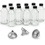4 oz Clear Glass Bottles with Lids - 10 Pack