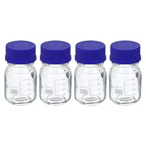 PATIKIL 100mL Graduated Glass Media Bottles, 4 Pack