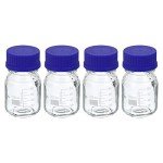 PATIKIL 100mL Graduated Glass Media Bottles, 4 Pack
