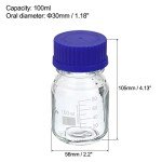 PATIKIL 100mL Graduated Glass Media Bottles, 4 Pack