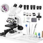 High-Power Binocular Microscope with LED Illumination