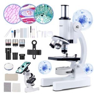 Kids Microscope Kit, 40X-2000X with LED Light
