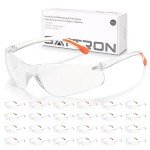SATTRON 24 Pack Clear Safety Glasses - UV Protection