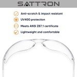 SATTRON 24 Pack Clear Safety Glasses - UV Protection