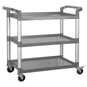 Winco Utility Cart - Gray, 40.75" x 19.5" x 37.375
