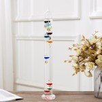 Large 20.5-Inch Glass Galileo Thermometer with Colored Balls