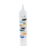 Large 20.5-Inch Glass Galileo Thermometer with Colored Balls