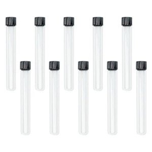 10 Pack Glass Test Tubes with Black Screw Caps