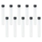 10 Pack Glass Test Tubes with Black Screw Caps
