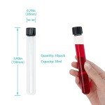 10 Pack Glass Test Tubes with Black Screw Caps