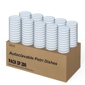 200 Sterile Thick Plastic Petri Dishes - 60mm