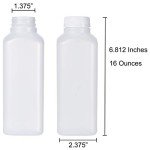 16 Oz Plastic Juice Bottles with Tamper Caps - 33 Pack