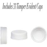 16 Oz Plastic Juice Bottles with Tamper Caps - 33 Pack