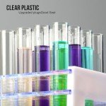 40-Pack Plastic Test Tubes with Rack and Caps