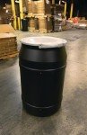 55 Gallon Black Plastic Drum with Lever-Lock Lid