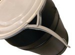 55 Gallon Black Plastic Drum with Lever-Lock Lid