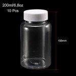 Plastic Lab Reagent Bottles 200ml Wide Mouth (10pcs)