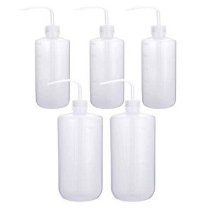 5-Pack Plastic Wash Bottles - 500ml & 1000ml