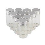 25ml Glass Seal Jars with Silver Caps - 12 Pack
