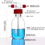 Borosilicate Glass Graduated Gas Washing Bottle 500ML