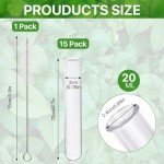 Akamino 15 Pcs Clear Test Tubes for Propagation