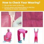 Disposable Hazmat Suits with Hood, XX-Large, Pink