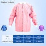 10 Pack Pink Disposable Lab Jackets – Large