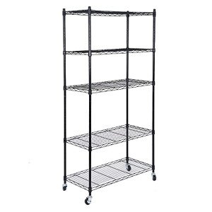 Heavy Duty 5-Shelf Wire Shelving Unit with Wheels