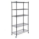 Heavy Duty 5-Shelf Wire Shelving Unit with Wheels