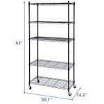 Heavy Duty 5-Shelf Wire Shelving Unit with Wheels