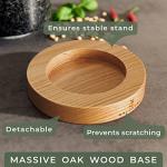 Granite Mortar and Pestle Set with Wood Base