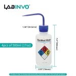 4-Pack 500ml Self-Venting Distilled Water Wash Bottles