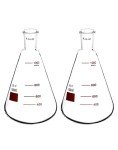 QWORK 1000 mL Borosilicate Glass Flask Set